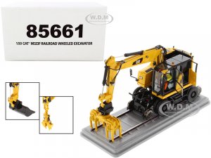 CAT Caterpillar M323F Railroad Wheeled Excavator with Operator and 3 Work Tools Safety Yellow Version High Line Series 1 50