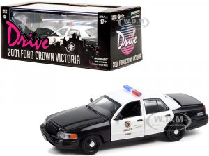 2001 Ford Crown Victoria Police Interceptor Black and White Los Angeles Police Department (LAPD) Drive (2011) Movie