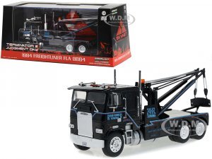 1984 Freightliner FLA 9664 Tow Truck Black Road Ranger Towing Terminator 2: Judgment Day (1991) Movie