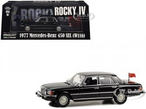 1977 Mercedes-Benz 450 SEL (W116) Black with Soviet Flag Rocky IV (1985) Movie