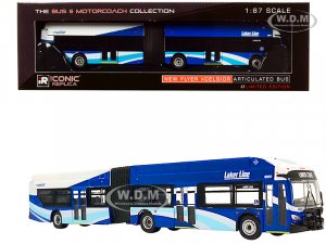 New Flyer Xcelsior XN60 Articulated Bus The Rapid Laker Line (Grand Rapids Michigan) Blue and White The Bus & Motorcoach Collection 7 (HO)