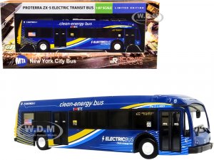 Proterra ZX5 Electric Transit Bus #B32 Long Island City MTA New York City Dark Blue with Stripes 7 (HO)