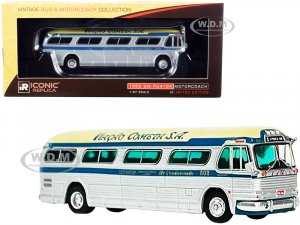 1959 GM PD4104 Motorcoach Bus S. Paulo - Rio Viacao Cometa S.A. (Brazil) Silver and Cream with Blue Stripes Vintage Bus & Motorcoach Collection 7 (HO)