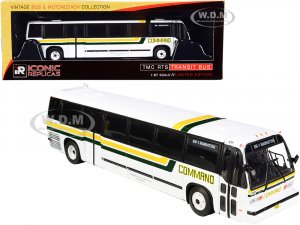 1999 TMC RTS Transit Bus #BM1 Manhattan (New York) Command Bus Company White with Yellow and Green Stripes The Vintage Bus & Motorcoach Collection  (HO)