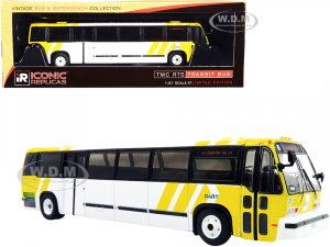 1999 TMC RTS Transit Bus #164 Downtown Dallas Dart White and Yellow The Vintage Bus & Motorcoach Collection 7 (HO)