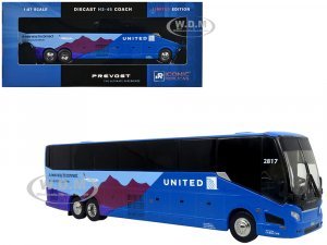 Prevost H3-45 Coach Bus United Airlines Blue with Graphics