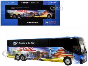 Prevost H3-45 Coach Bus Starr Tours Blue with Graphics