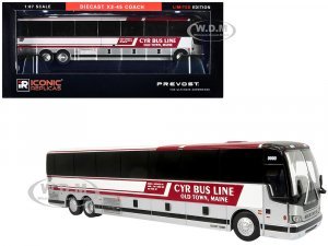 Prevost X3-45 Coach Bus CYR Bus Line Old Town Maine Red and White