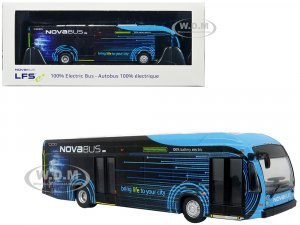 Nova Bus LFSe Electric Transit Bus Bring Life to Your City Black and Blue with Graphics (HO)