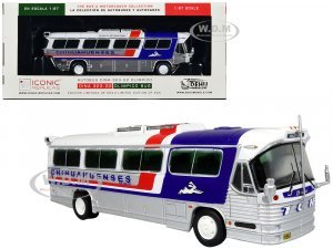 Dina 323-G2 Olimpico Coach Bus Transportes Chihuahuenses White and Silver with Red and Blue Stripes