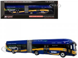 New Flyer Xcelsior XN60 Articulated Bus DASH - Alexandria Transit Company Blue Yellow Stripes