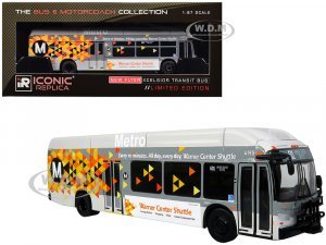 New Flyer Xcelsior XN40 Transit Bus Los Angeles Metro - Warner Center Shuttle Gray with Graphics The Bus & Motorcoach Collection