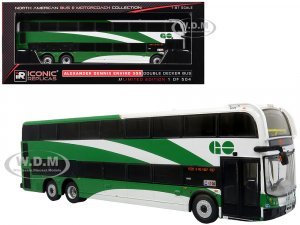 Alexander Dennis Enviro 500 Double Decker Bus GO Transit White and Green North American Bus & Motorcoach Collection