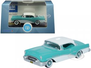 1955 Buick Century Turquoise and Polo White 7 (HO) Scale