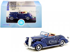1936 Buick Special Convertible Coupe Musketeer Blue 7 (HO) Scale