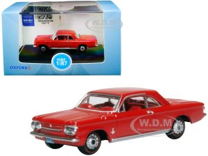 1963 Chevrolet Corvair Coupe Riverside Red with Red Interior  (HO) Scale