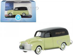 1950 Chevrolet Panel Van Speciality Foods Light Green and Black  (HO) Scale