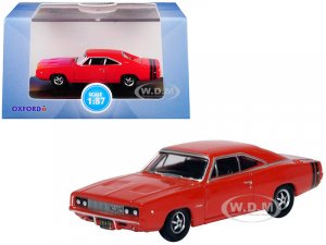 1968 Dodge Charger Bright Red with Black Stripes  (HO) Scale