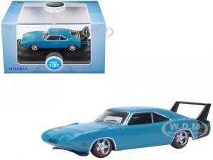 1969 Dodge Charger Daytona Bright Blue with Black Tail Stripe  (HO) Scale