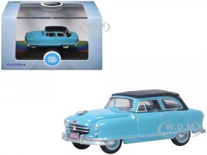 1950 Nash Rambler Custom Landau Convertible (Closed) Strato Blue with Black Top  (HO) Scale