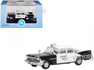 1959 Plymouth Savoy Black and White Oklahoma Highway Patrol  (HO) Scale