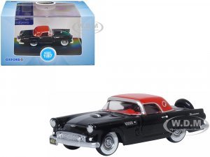 1956 Ford Thunderbird Raven Black with Fiesta Red Top 7 (HO) Scale