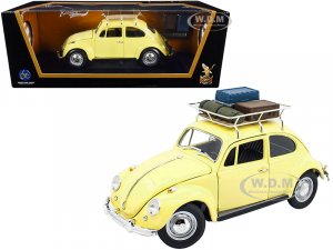 1967 Volkswagen Beetle with Roof Rack and Luggage Yellow