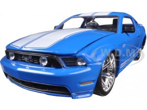 2010 Ford Mustang GT Blue With White Stripes