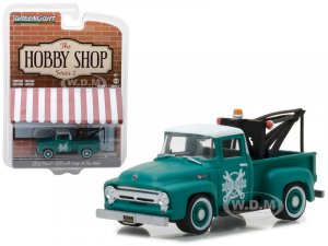 1956 Ford F-100 Green with Drop-in Tow Hook The Hobby Shop Series 2
