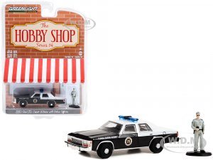 1990 Ford LTD Crown Victoria Police Black and White Florida Marine Patrol and Police Officer The Hobby Shop Series 14