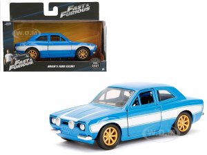Brians Ford Escort Light Blue with White Stripes Fast & Furious Movie