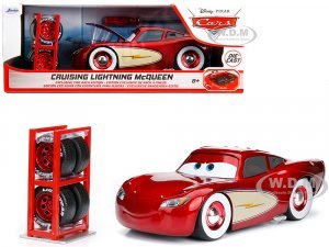 Cruising Lightning McQueen Red Metallic with Extra Wheels Disney & Pixar Cars Movie Hollywood Rides Series