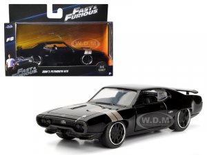 Doms Plymouth GTX Black with Silver Stripes Fast & Furious F8 The Fate of the Furious Movie