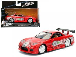 Doms Mazda RX-7 Red with Graphics Fast & Furious Movie