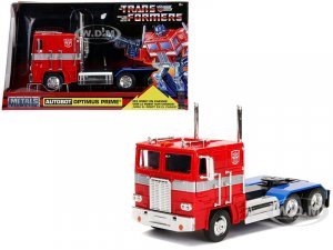 G1 Autobot Optimus Prime Truck Red with Robot on Chassis from Transformers TV Series Hollywood Rides Series