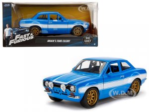 1970 Brians Ford Escort Blue with White Stripes Fast & Furious Movie
