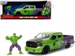 2014 RAM 1500 Pickup Truck Green and Purple and Hulk