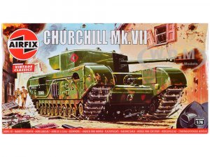 Level 2 Model Kit British Churchill Mk.VII Tank Plastic Model Kit by Airfix