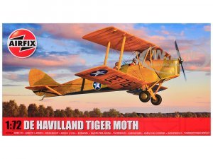 Level 2 Model Kit De Havilland Tiger Moth Aircraft with 2 Scheme Options Plastic Model Kit by Airfix