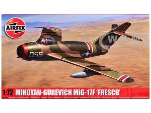 Level 2 Model Kit Mikoyan-Gurevich MiG-17F Fresco Fighter Aircraft with 2 Scheme Options Plastic Model Kit by Airfix
