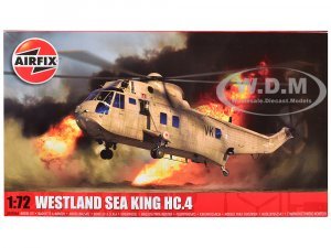 Level 3 Model Kit Westland Sea King HC.4 Helicopter with 2 Scheme Options Plastic Model Kit by Airfix