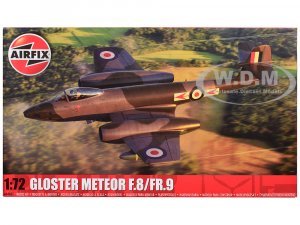 Level 2 Model Kit Gloster Meteor F.8/FR.9 Fighter Aircraft with 2 Scheme Options Plastic Model Kit by Airfix