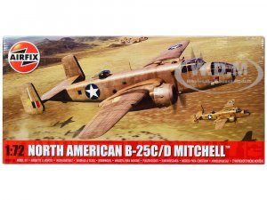 Level 3 Model Kit North American B-25C/D Mitchell Bomber Aircraft with 2 Scheme Options 1/72 Plastic Model Kit by Airfix