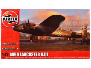 Level 3 Model Kit Avro Lancaster B.III Bomber Aircraft with 2 Scheme Options Plastic Model Kit by Airfix