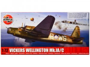 Level 3 Model Kit Vickers Wellington Mk.IA/C Bomber Aircraft with 2 Scheme Options Plastic Model Kit by Airfix