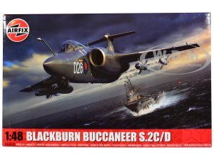 Level 4 Model Kit Blackburn Buccaneer S.2C/D Attack Aircraft with 4 Scheme Options 1/48 Plastic Model Kit by Airfix