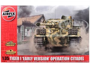 Level 3 Model Kit Tiger I Early Version Tank Operation Citadel with 2 Scheme Options Plastic Model Kit by Airfix