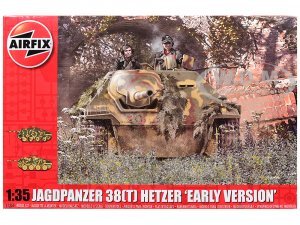 Level 3 Model Kit JagdPanzer 38(t) Hetzer Early Version Tank with 2 Scheme Options Plastic Model Kit by Airfix