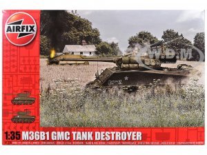 Level 3 Model Kit M36B1 Gun Motor Carriage (GMC) Tank Destroyer with 2 Scheme Options Plastic Model Kit by Airfix