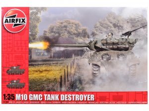 Level 3 Model Kit M10 Gun Motor Carriage (GMC) Tank Destroyer with 2 Scheme Options Plastic Model Kit by Airfix